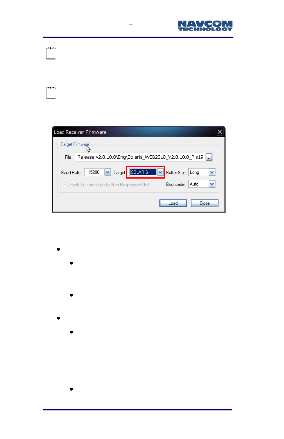 Figure 23: settings for gnss firmware | NavCom SF-3050 Rev.E User Manual | Page 46 / 235