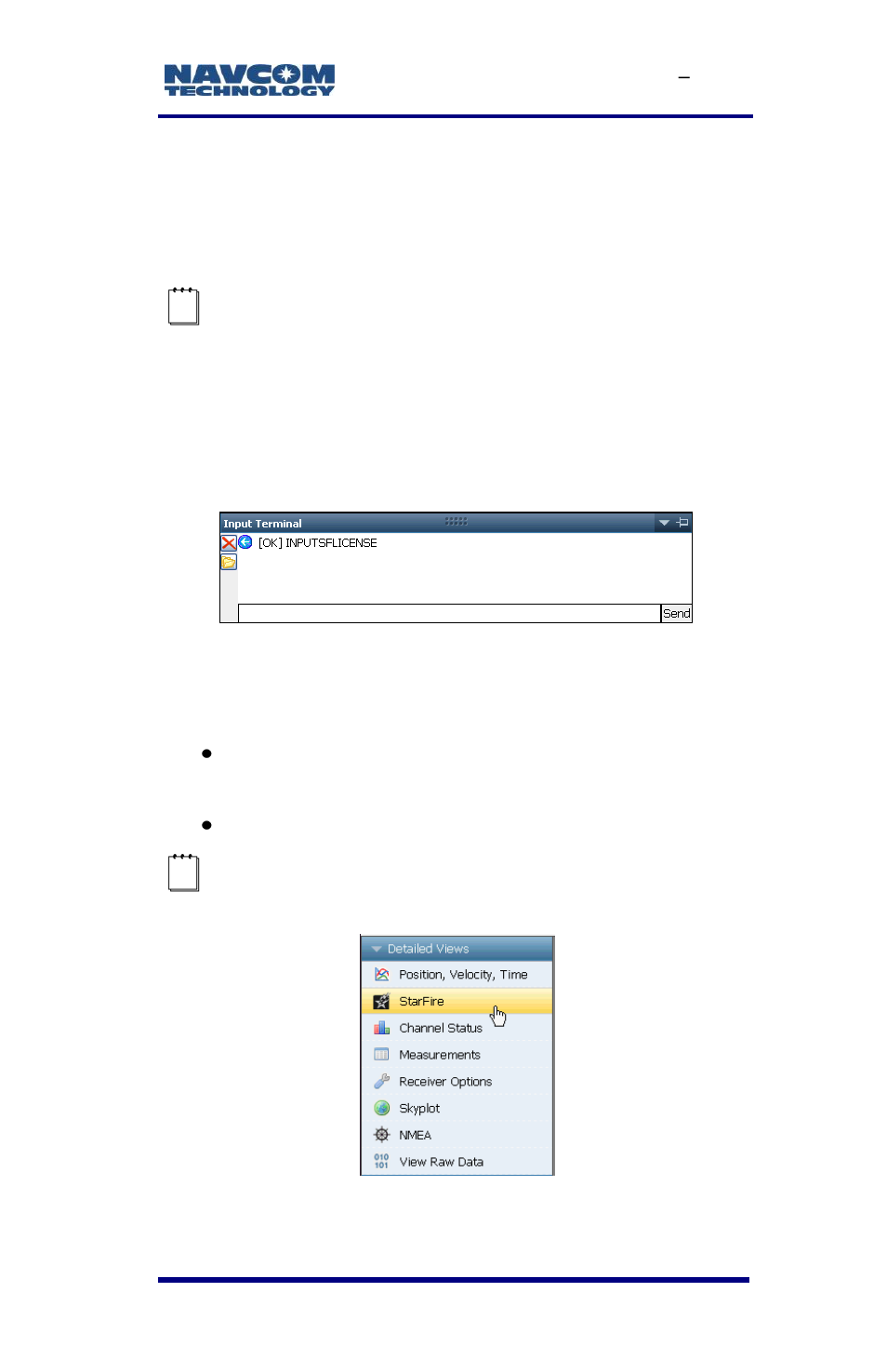 Figure 35: successful starfire license upload, Figure 36: starfire menu item | NavCom SF-3050 Rev.E User Manual | Page 55 / 235