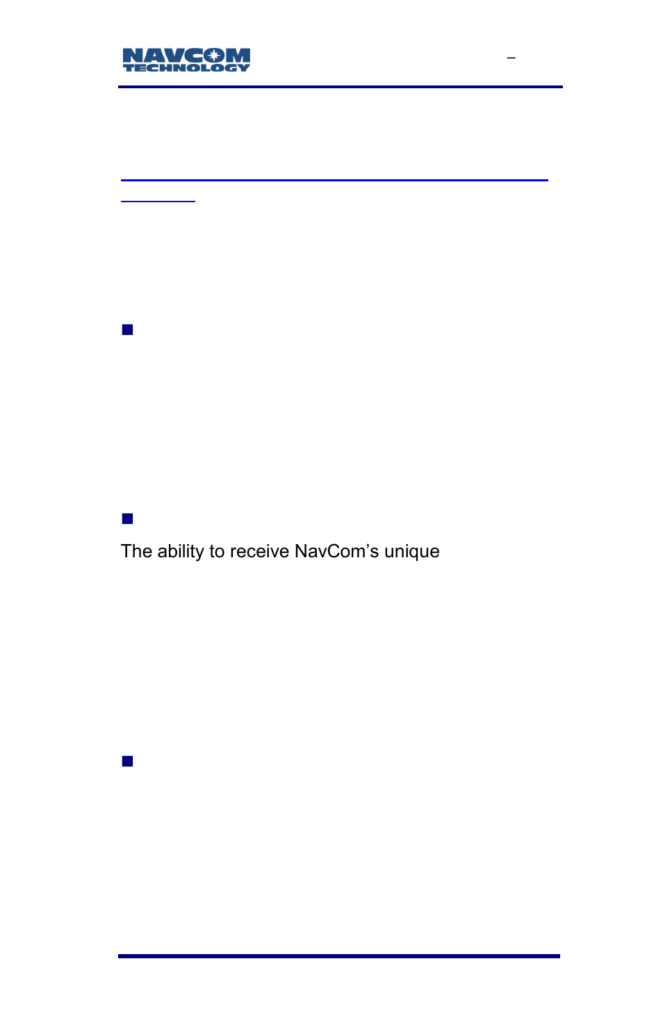 Unique features | NavCom SF-3050 Rev.E User Manual | Page 81 / 235