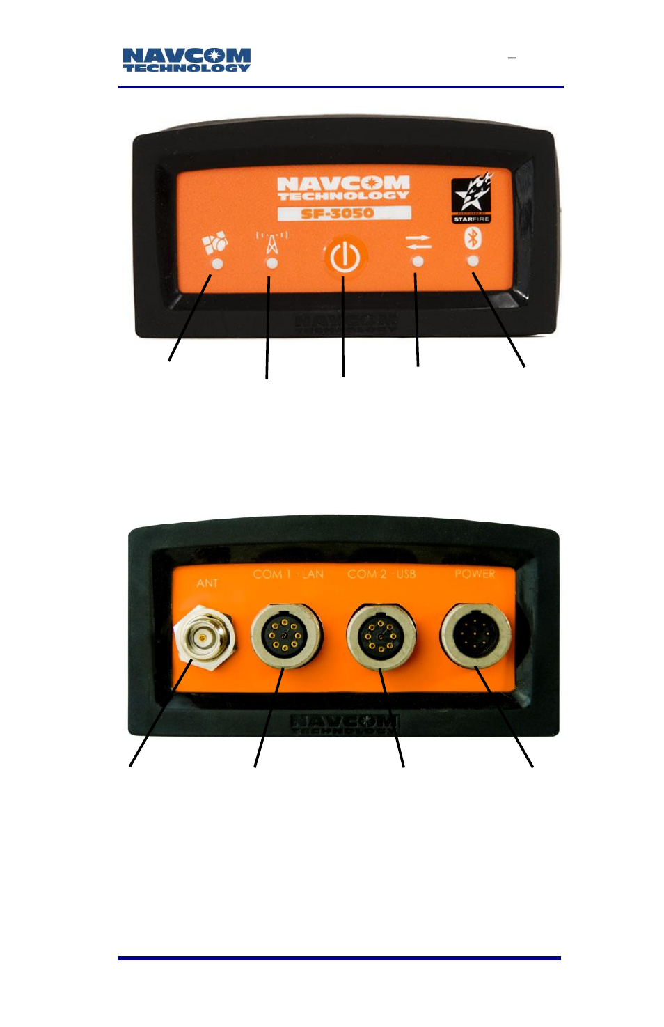 Figure 46: sf-3050 front view, Figure 47: sf-3050 rear view | NavCom SF-3050 Rev.E User Manual | Page 95 / 235