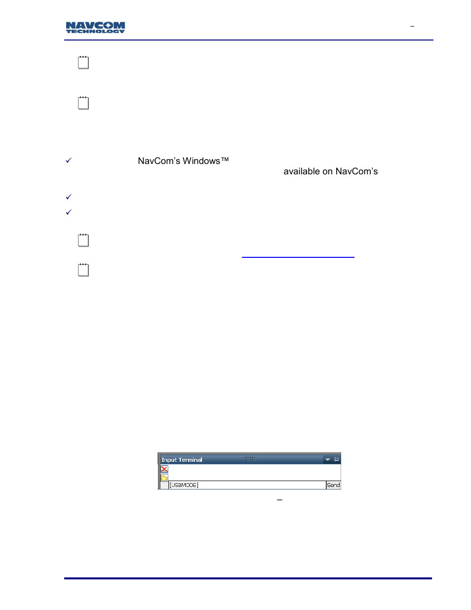 Figure 101: input terminal, Usbmode | NavCom SF-3050 Rev.I User Manual | Page 105 / 196