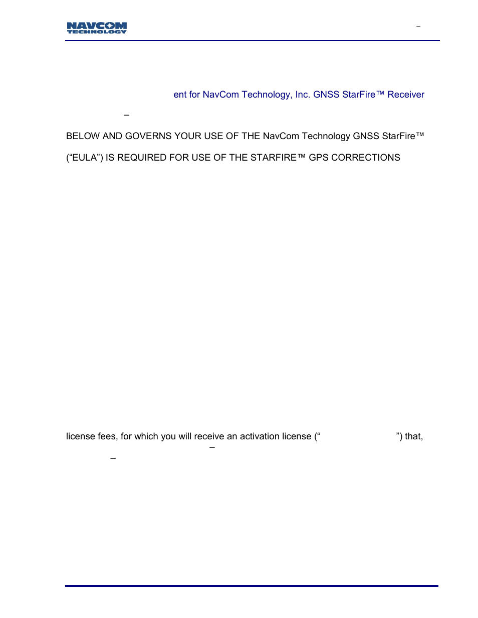 Software license agreement | NavCom SF-3050 Rev.I User Manual | Page 160 / 196