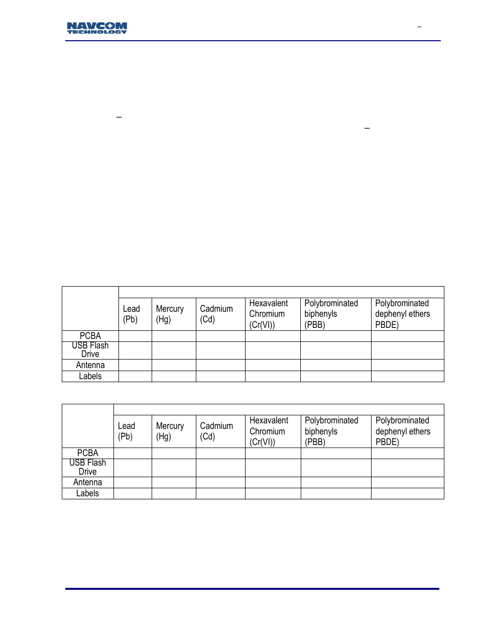 Rohs certification, Description | NavCom SF-3050 Rev.I User Manual | Page 174 / 196