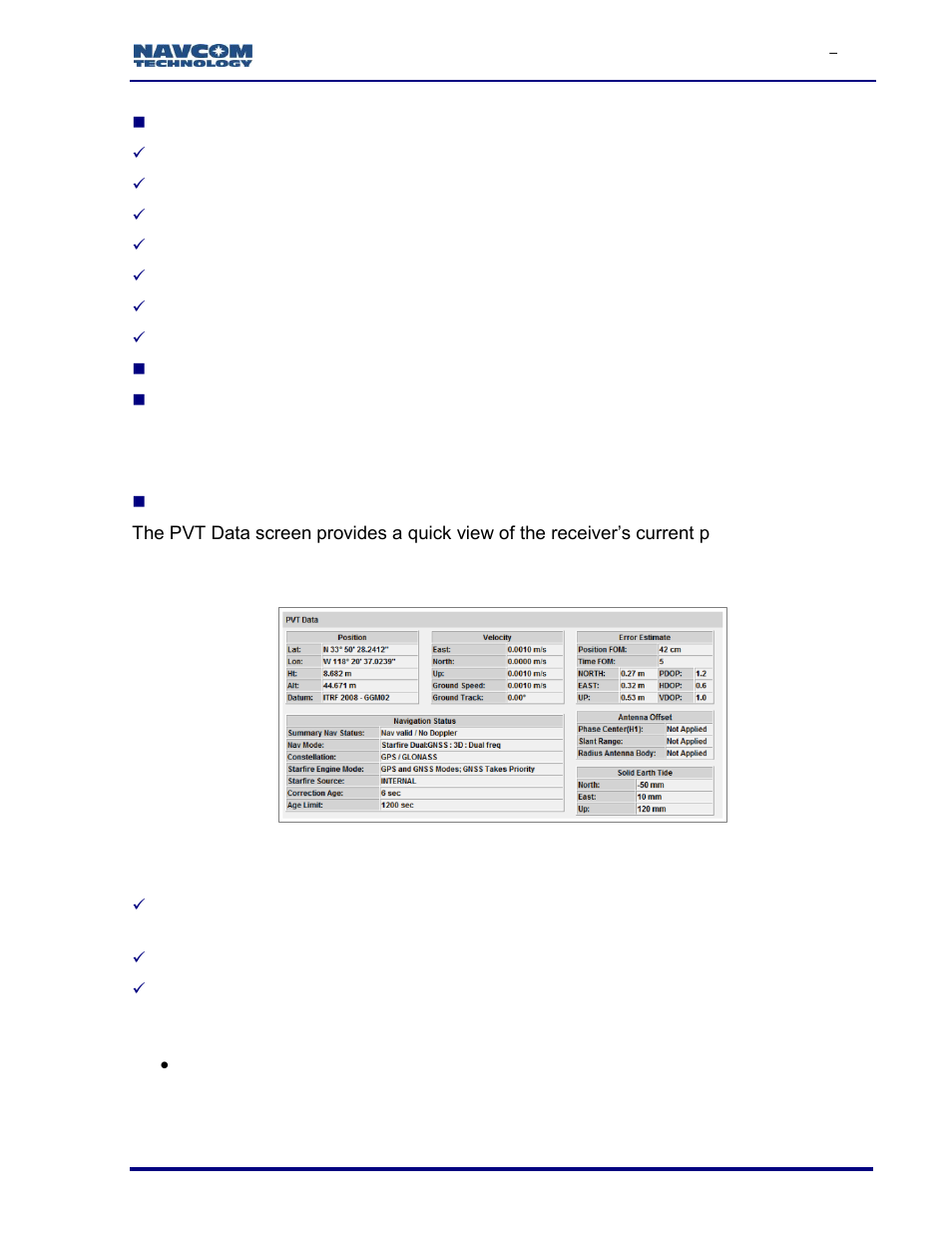 Messages, Figure 52: pvt screen | NavCom SF-3050 Rev.I User Manual | Page 64 / 196