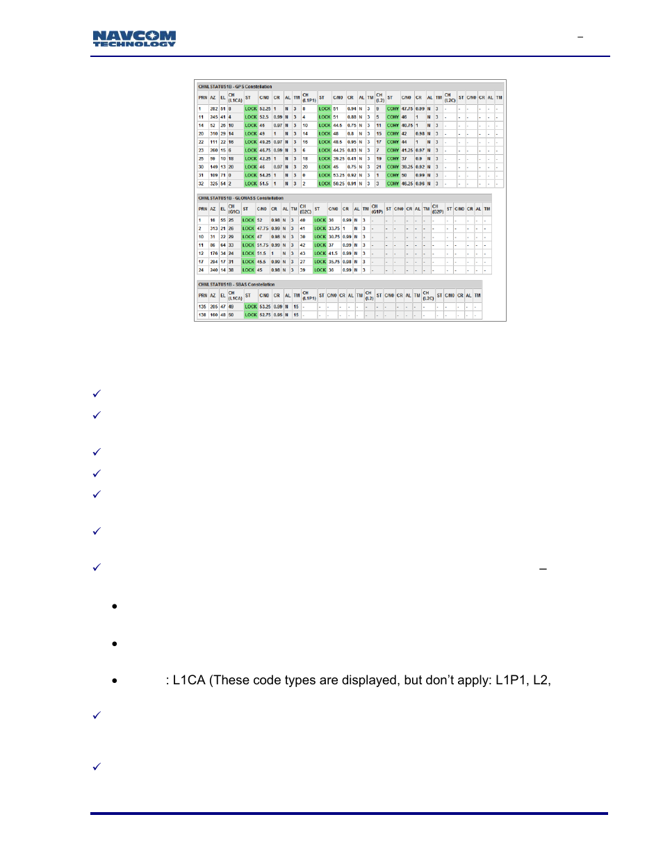 Figure 53: channel status screen | NavCom SF-3050 Rev.I User Manual | Page 66 / 196