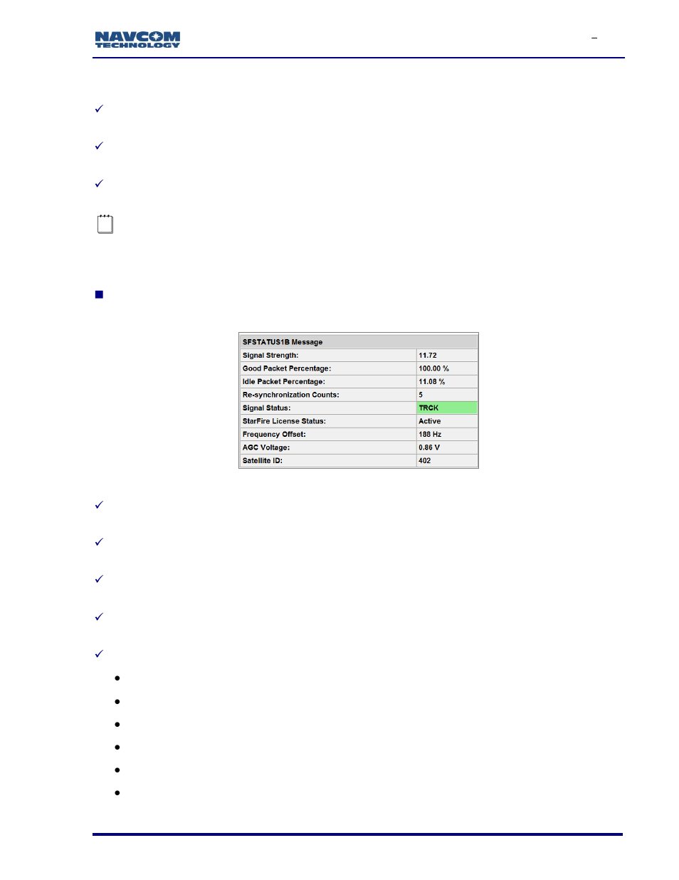 Figure 55: starfire status screen | NavCom SF-3050 Rev.I User Manual | Page 69 / 196