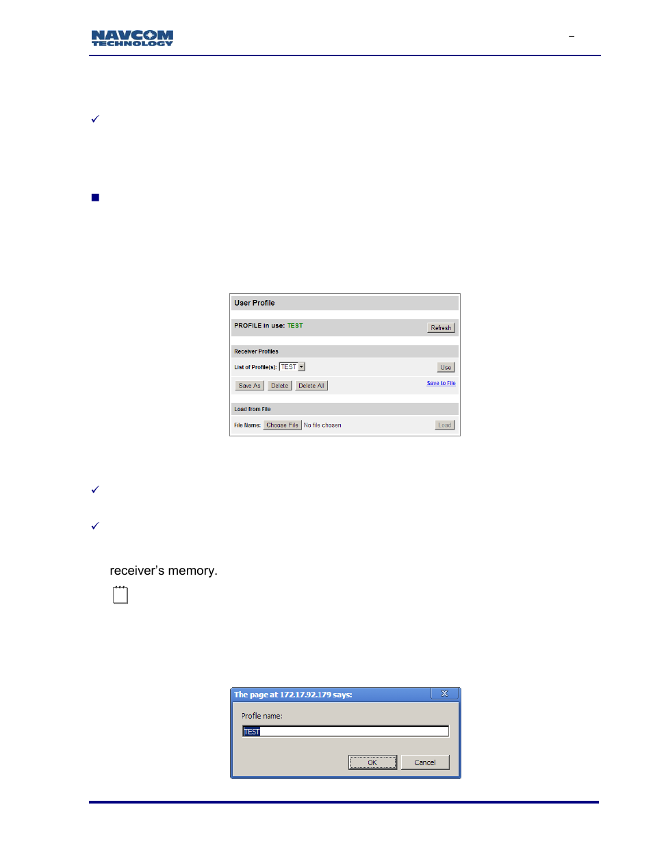 Utility, Figure 67: view/load profile screen | NavCom SF-3050 Rev.I User Manual | Page 78 / 196