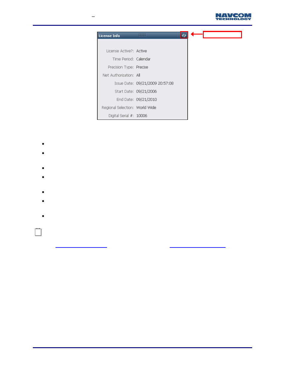 Receiver options tab, Figure 112: starfire license info, Figure 112) | NavCom StarUtil-3000 Rev.G User Manual | Page 118 / 177