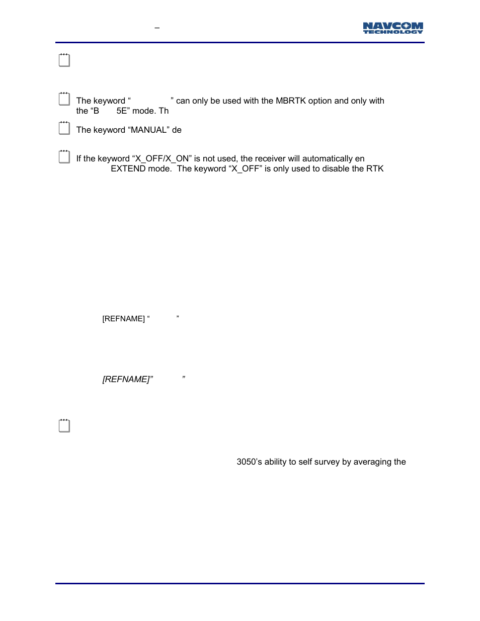Refname, Set up base position, Refstnpos | NavCom StarUtil-3000 Rev.G User Manual | Page 136 / 177