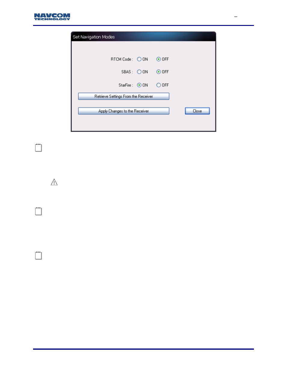 Nct legacy products, Figure 129: set navigation modes | NavCom StarUtil-3000 Rev.G User Manual | Page 139 / 177