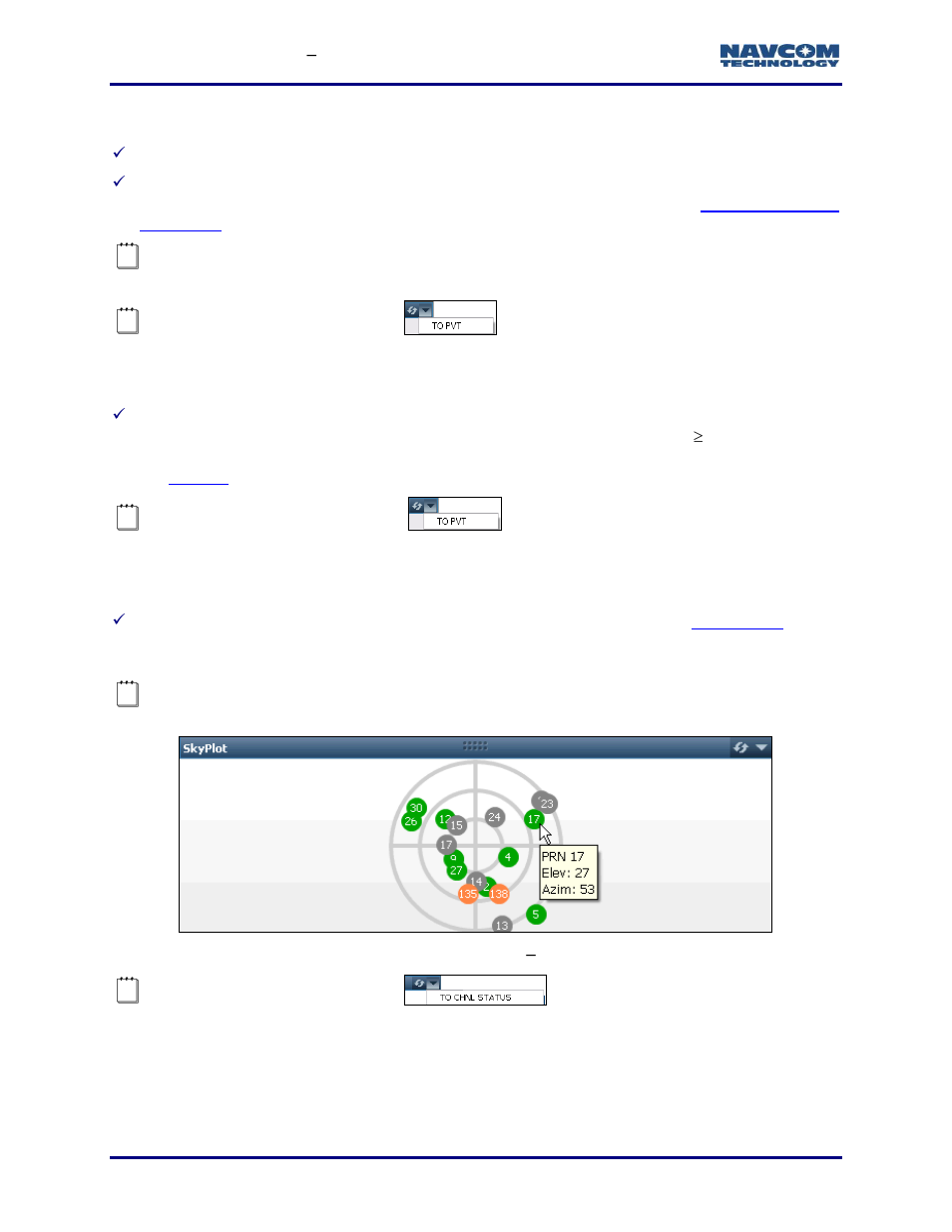 Velocity & headings, Sky plot, Starfire | Figure 133: dashboard | NavCom StarUtil-3000 Rev.G User Manual | Page 144 / 177