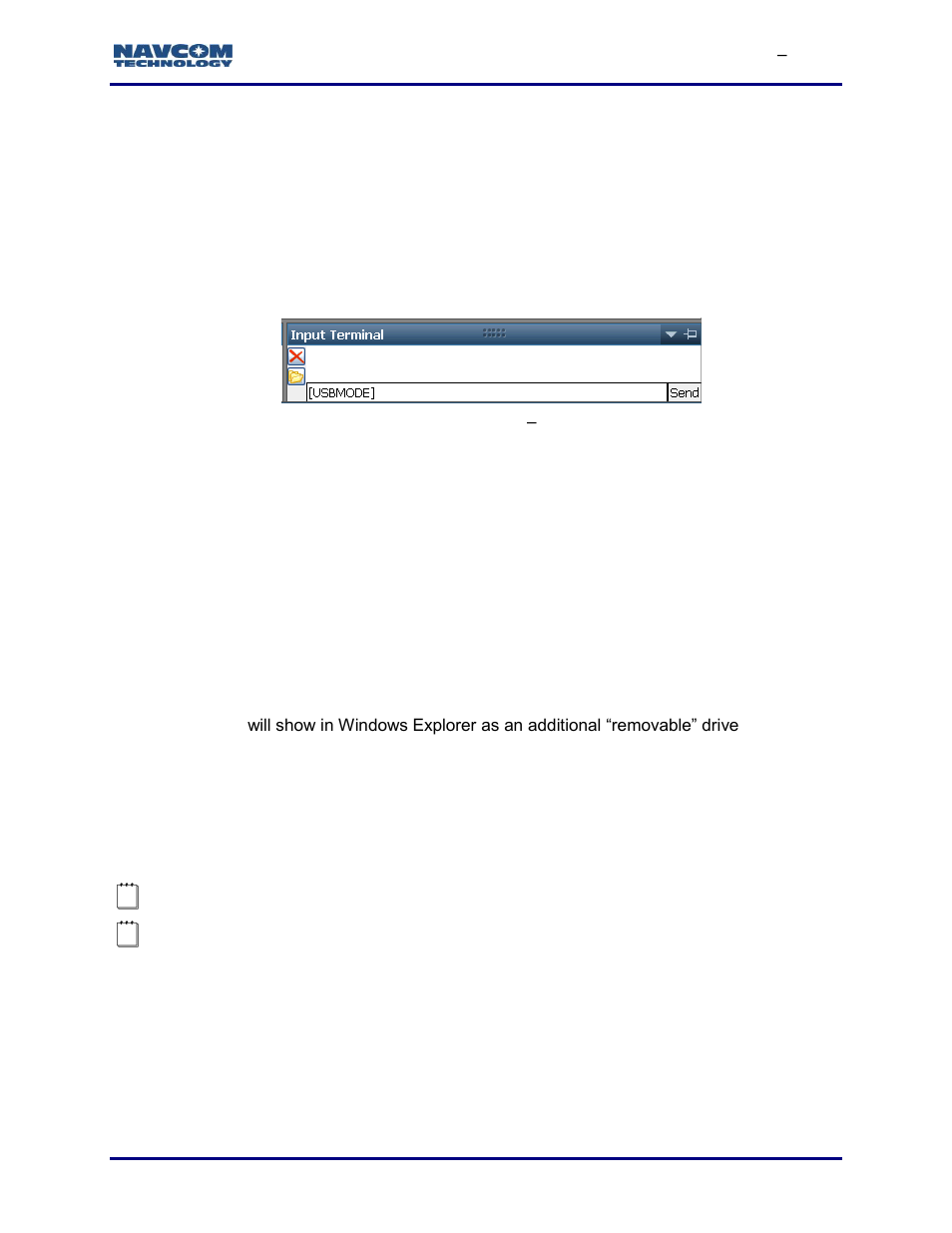 Setup, Figure 151: input terminal, Usbmode | NavCom StarUtil-3000 Rev.G User Manual | Page 163 / 177