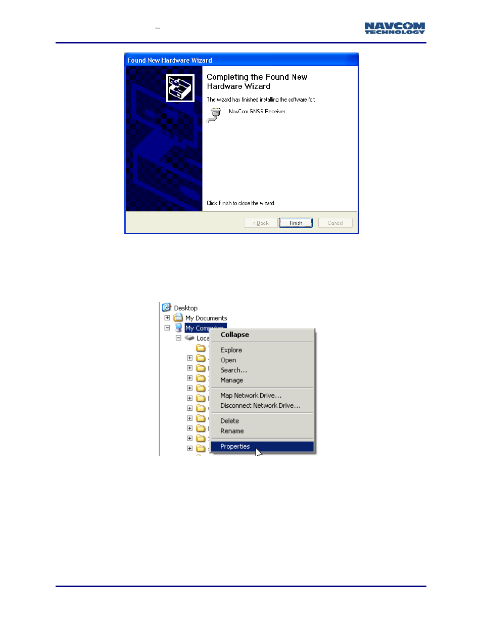 Verify the virtual pc com port, Figure 38: my computer/properties | NavCom StarUtil-3000 Rev.G User Manual | Page 46 / 177