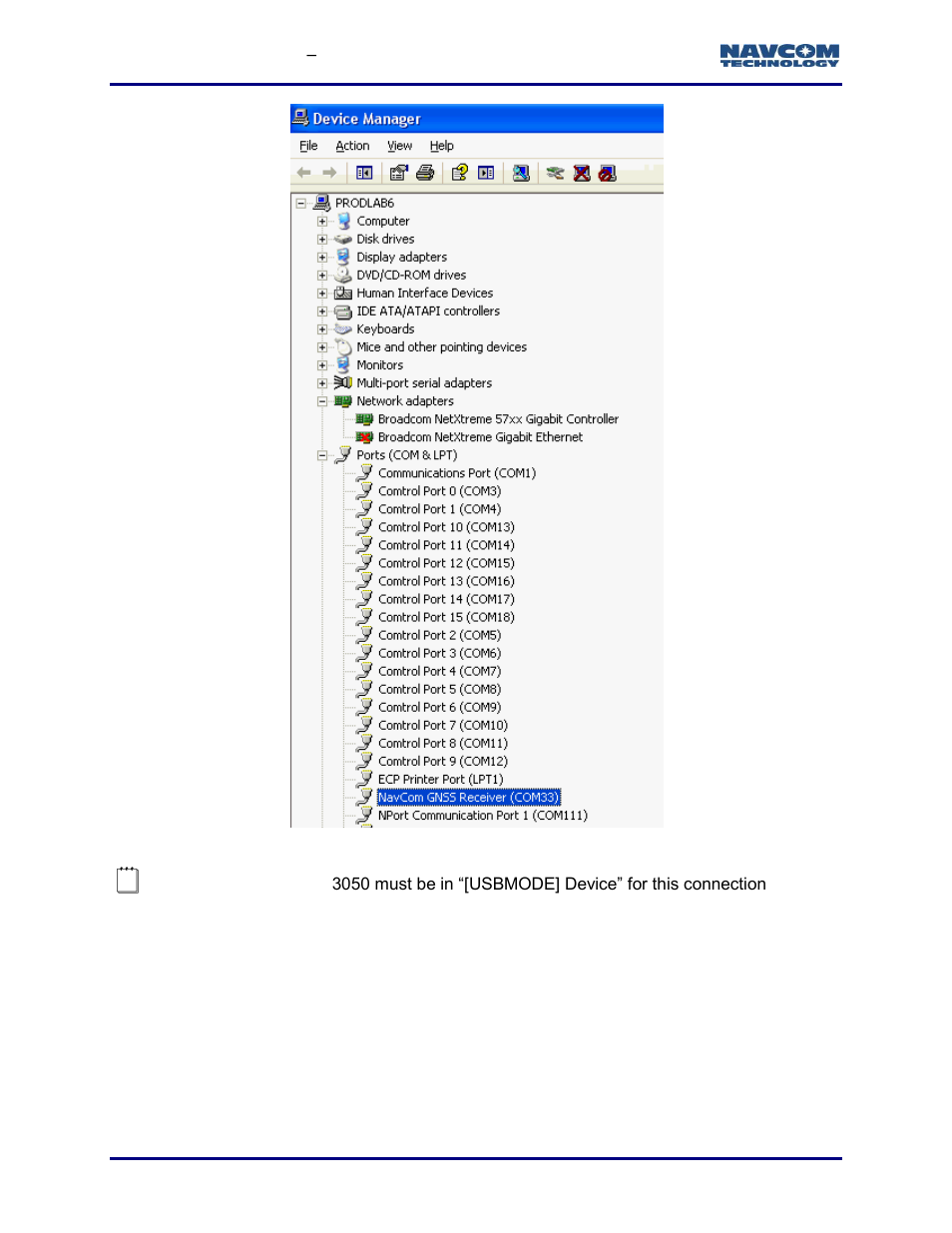 Figure 40: device manager | NavCom StarUtil-3000 Rev.G User Manual | Page 48 / 177