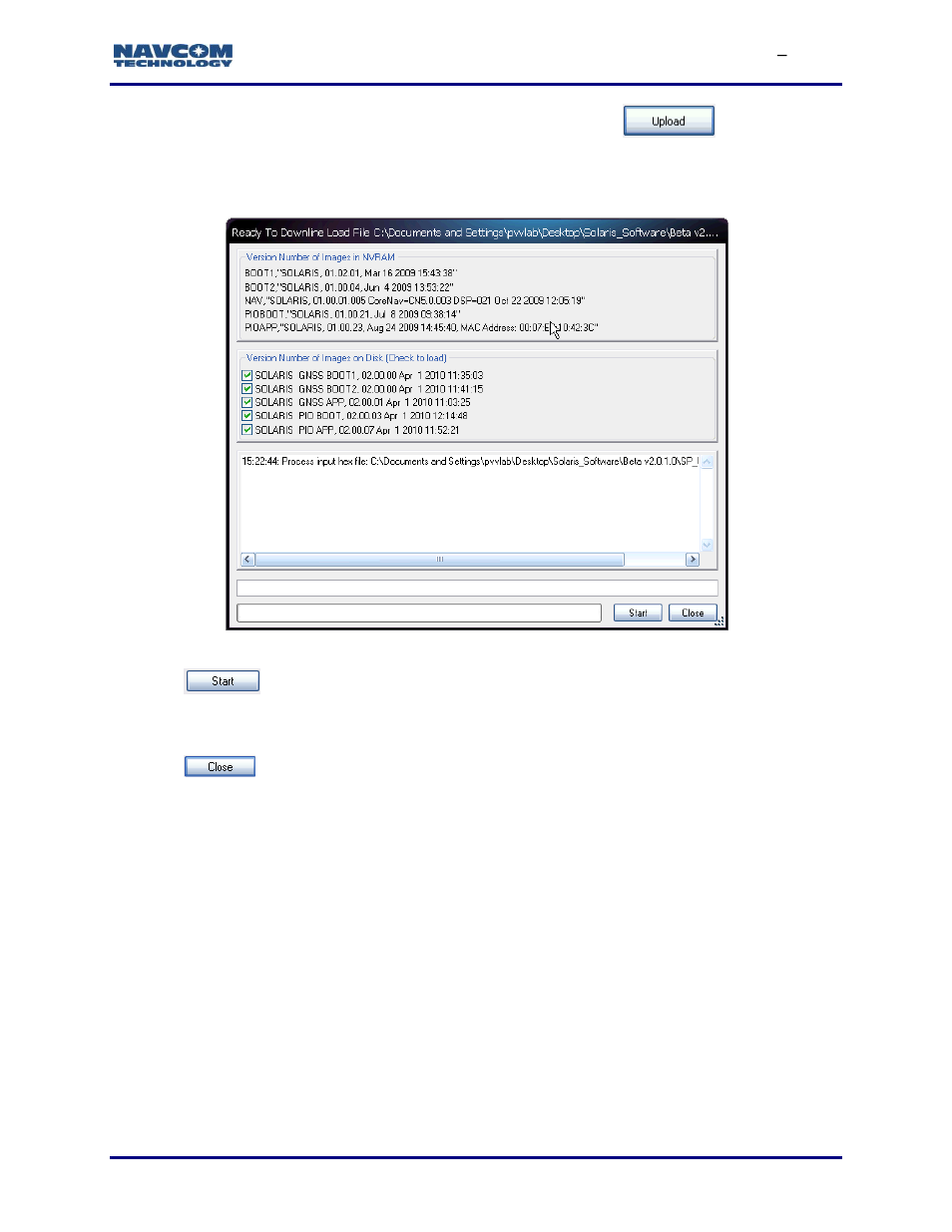 Figure 67: ready to downline load file | NavCom StarUtil-3000 Rev.G User Manual | Page 69 / 177