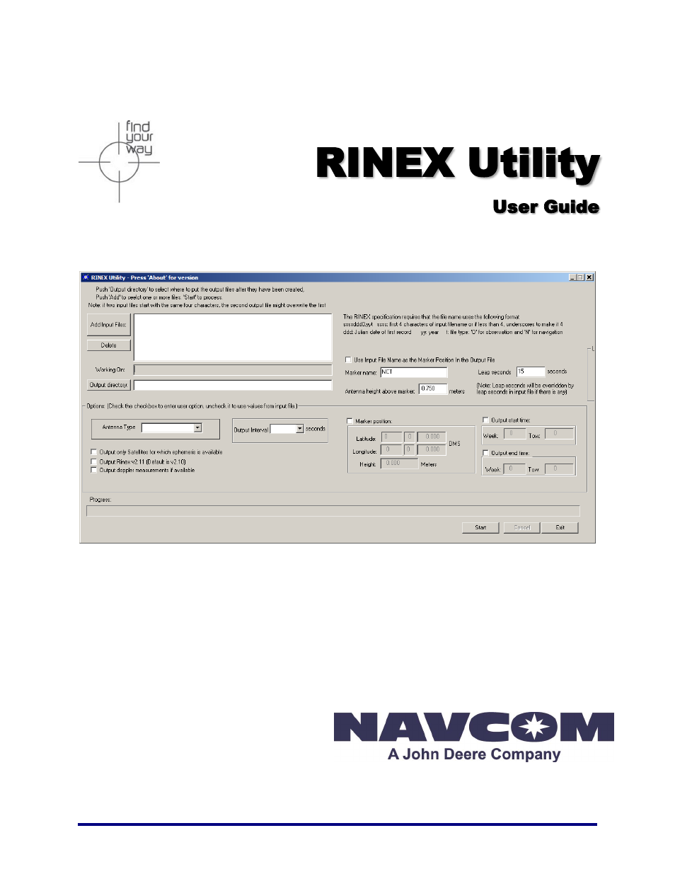 NavCom Rinex Utility Rev.D User Manual | 17 pages