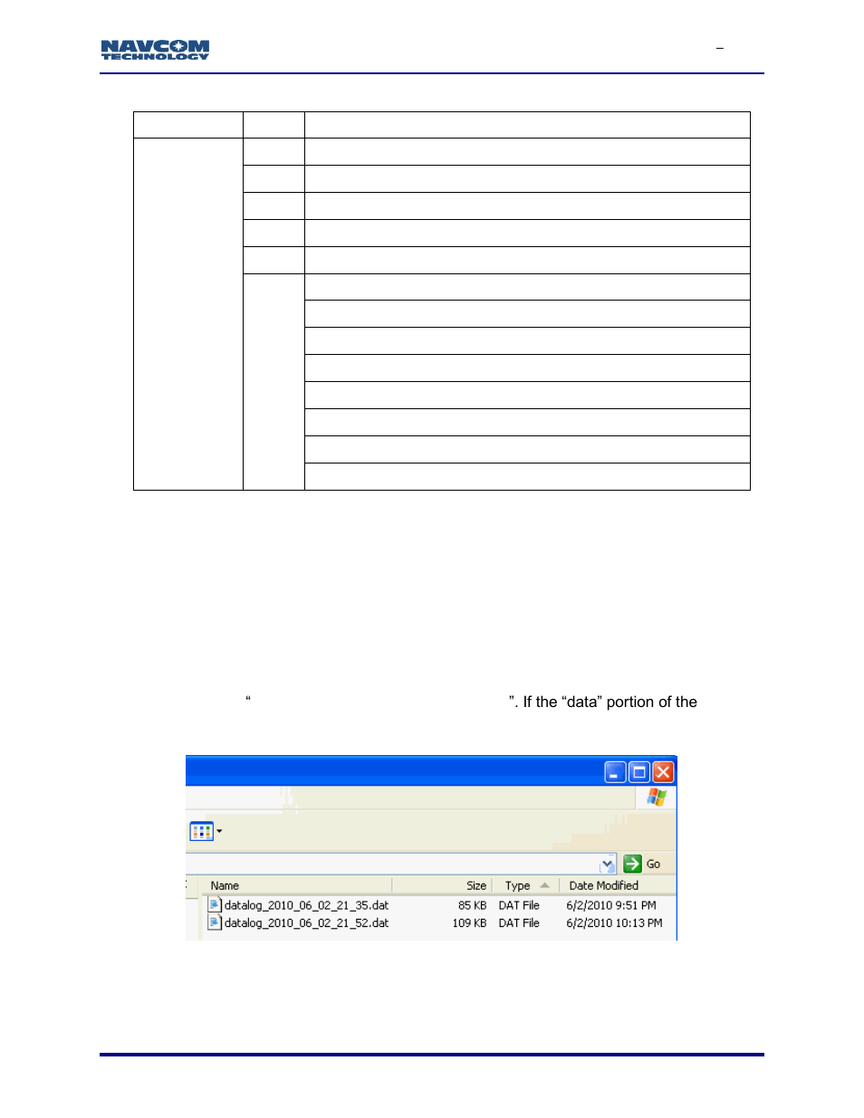 Figure 3: navcom input file naming convention, Table 1: rinex output file naming convention | NavCom Rinex Utility Rev.D User Manual | Page 10 / 17