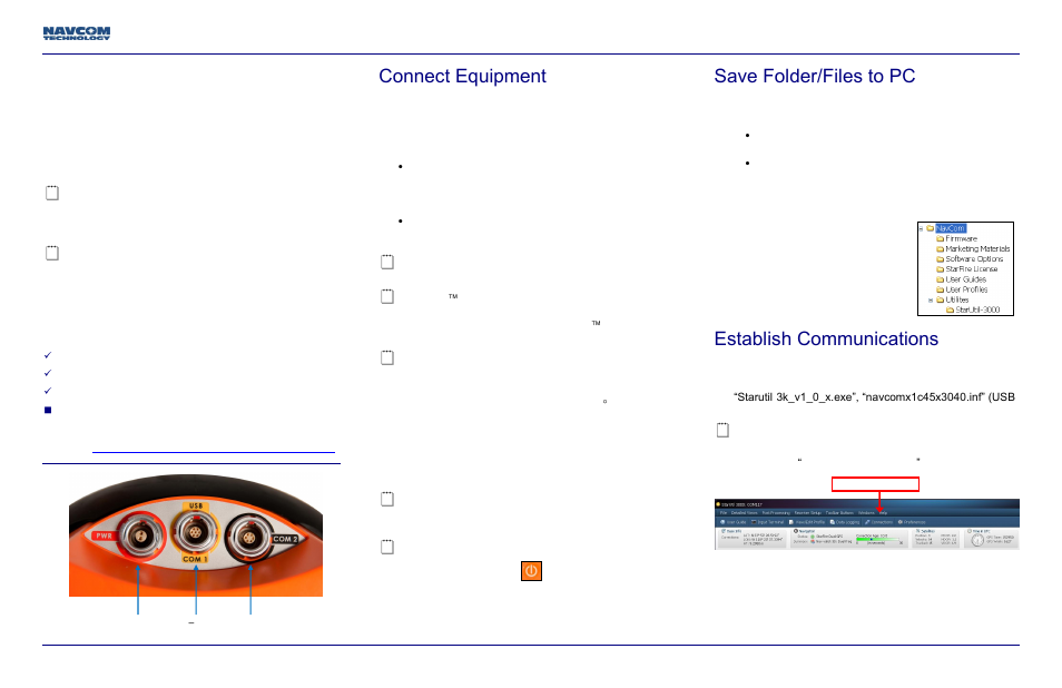 NavCom SF-3040 Quick Start User Manual | 4 pages