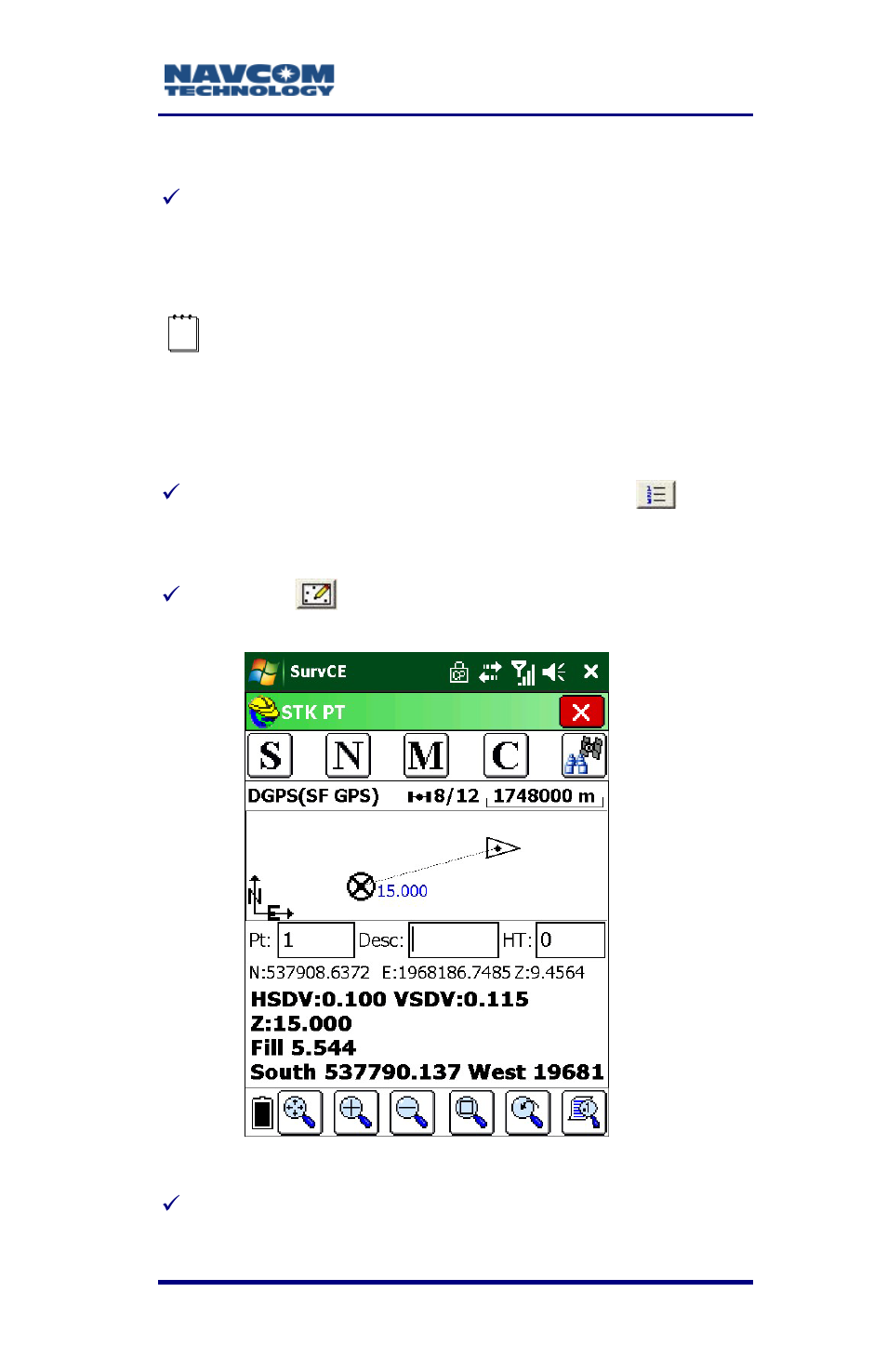 Figure 65: stake points interface | NavCom SurveCE Integration Rev.A User Manual | Page 109 / 150