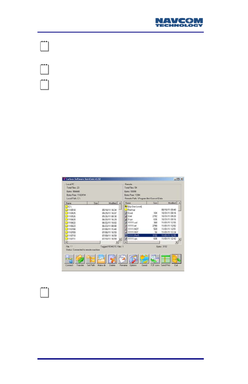 Figure 73: x-port survcom window | NavCom SurveCE Integration Rev.A User Manual | Page 120 / 150