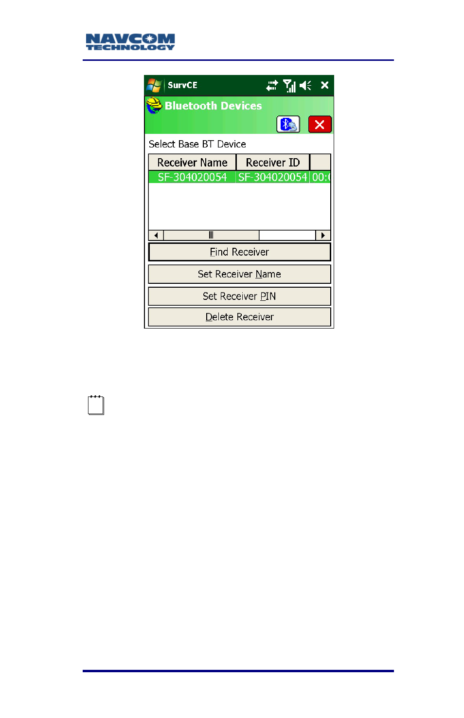 Figure 23: find receiver option | NavCom SurveCE Integration Rev.A User Manual | Page 55 / 150