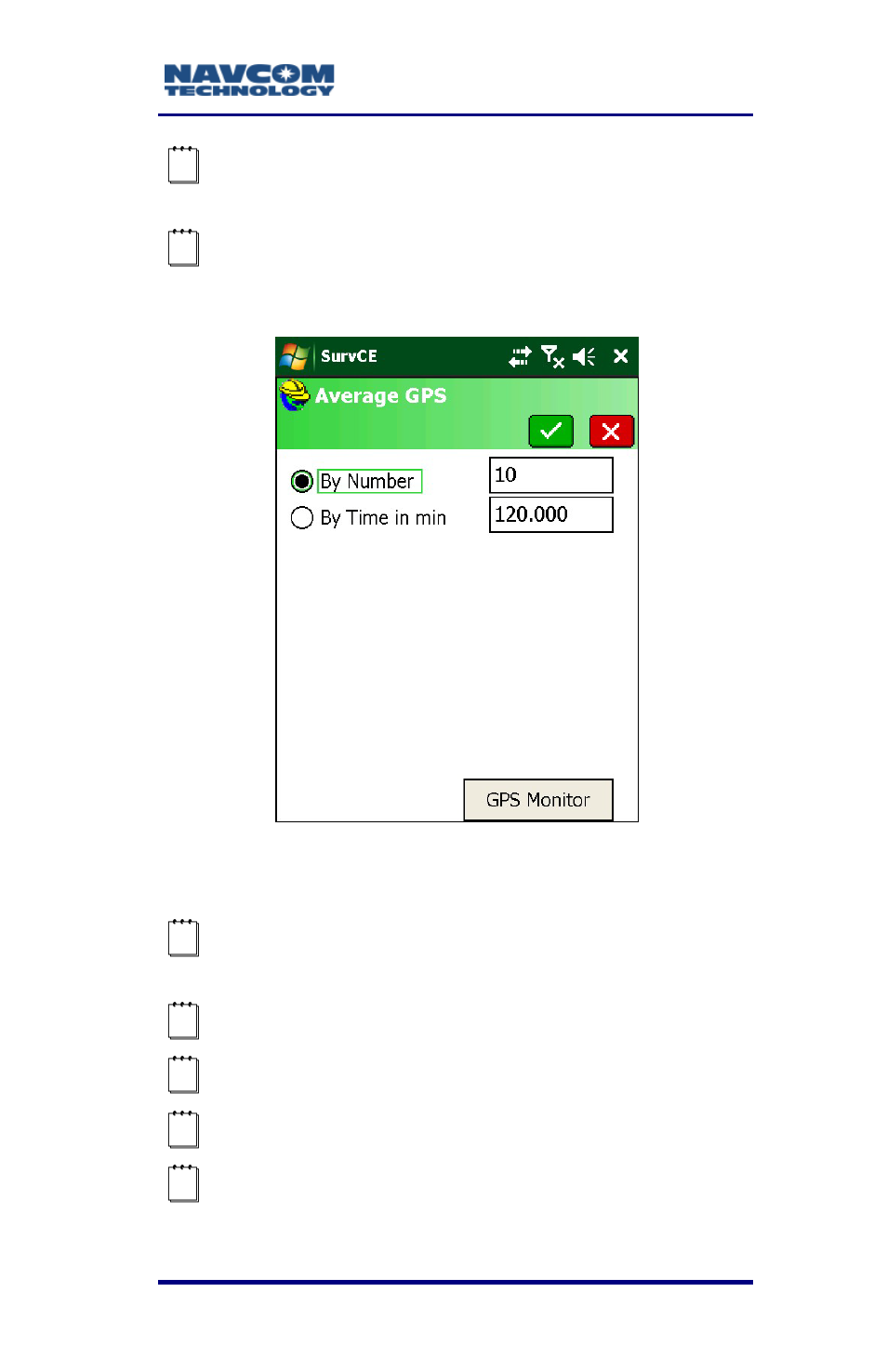 Figure 30: average gps window | NavCom SurveCE Integration Rev.A User Manual | Page 63 / 150