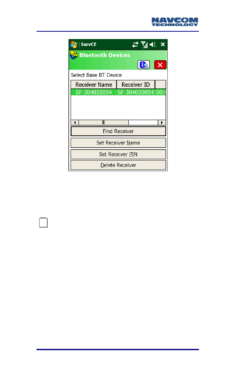Figure 38: find receiver option | NavCom SurveCE Integration Rev.A User Manual | Page 74 / 150