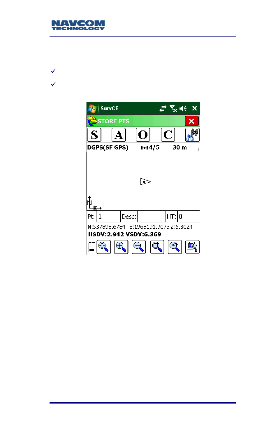 Figure 55: store points | NavCom SurveCE Integration Rev.A User Manual | Page 97 / 150
