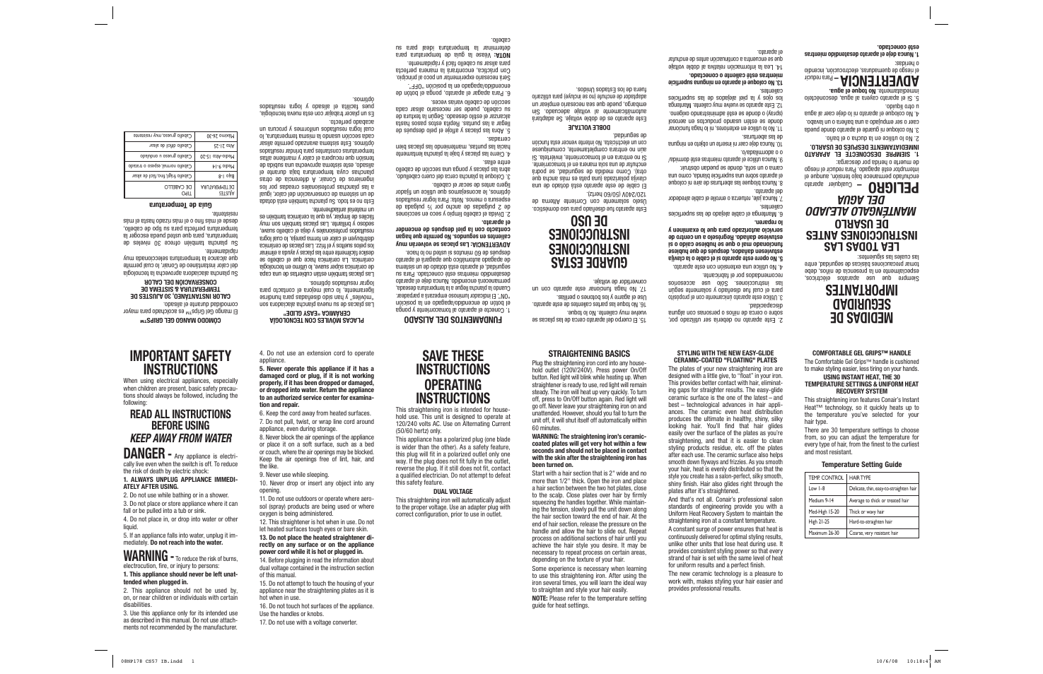 Conair CS57 User Manual | 2 pages