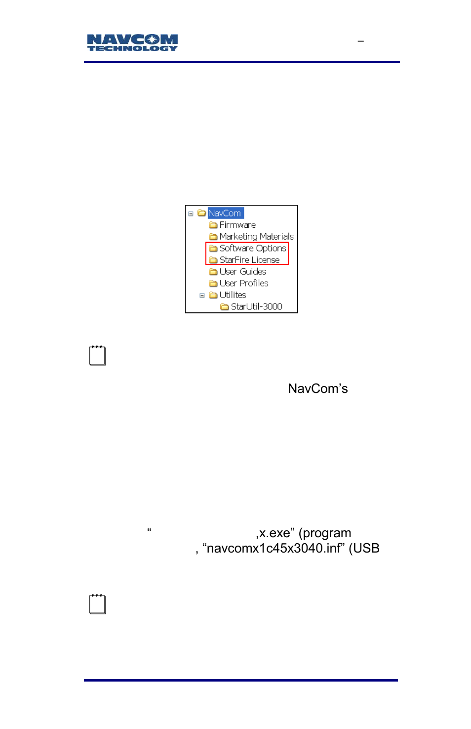 Establish communications, Figure 5: navcom sub-folders on pc | NavCom SF-3040 Rev.F User Manual | Page 31 / 217