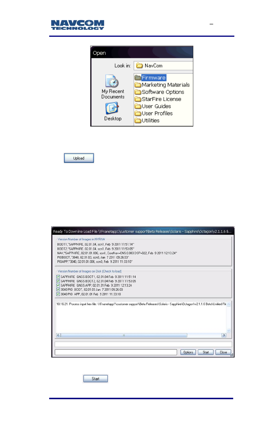Figure 15: firmware folder, Figure 16: ready to downline load file | NavCom SF-3040 Rev.F User Manual | Page 39 / 217