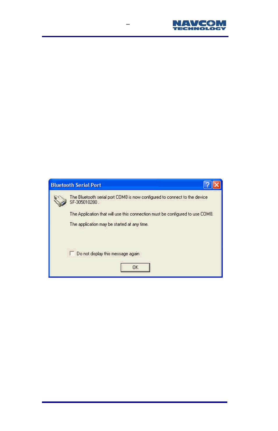 Figure 43: bluetooth serial port | NavCom SF-3040 Rev.F User Manual | Page 80 / 217