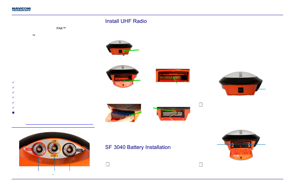 NavCom LAND-PAK Quick Start Rev.B User Manual | 7 pages