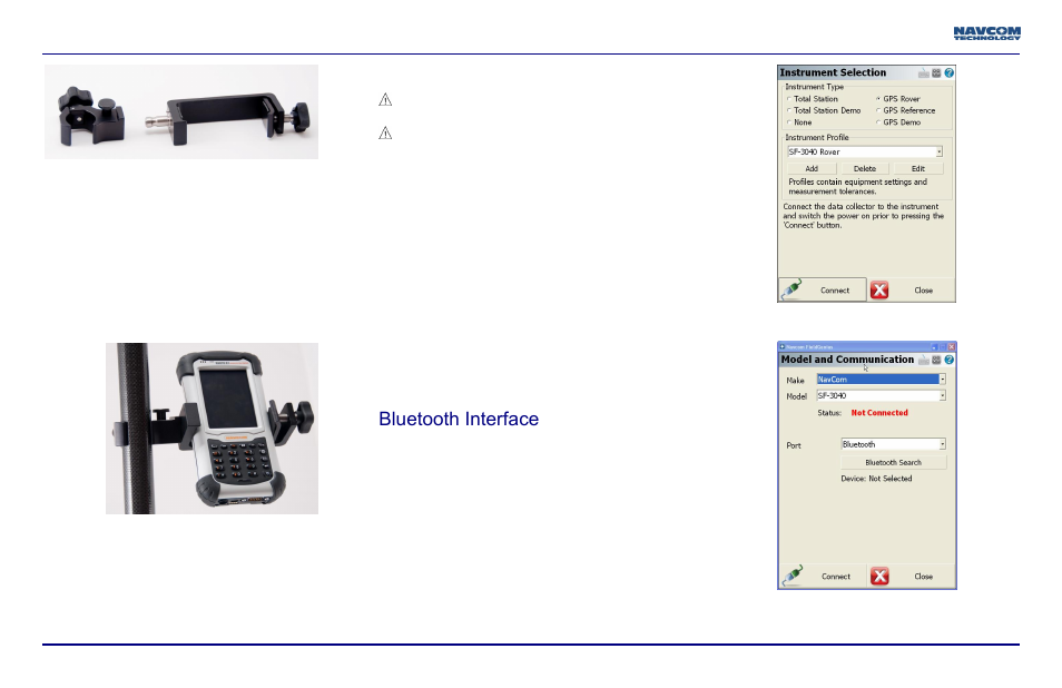 Bluetooth interface | NavCom LAND-PAK Quick Start Rev.B User Manual | Page 6 / 7