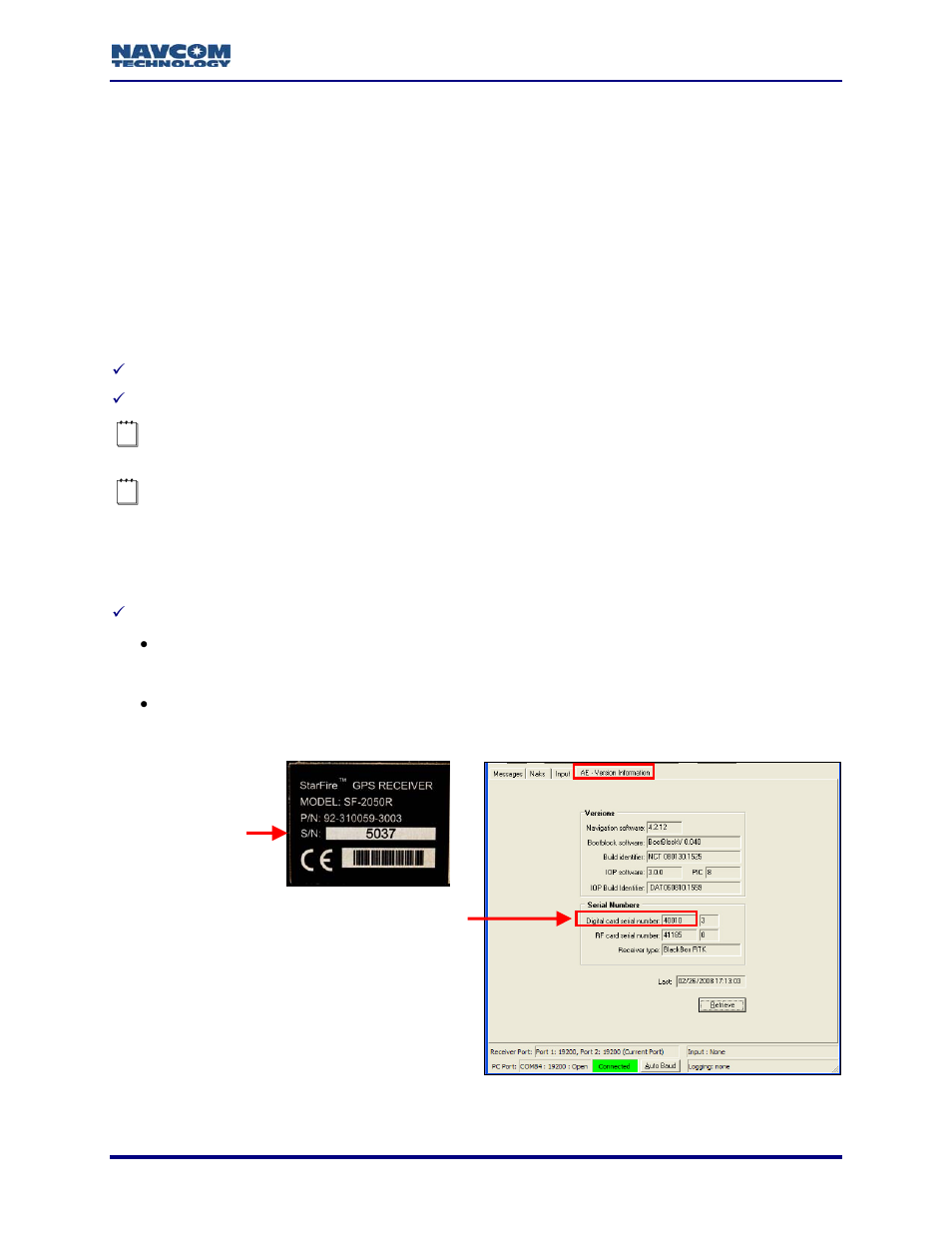 Chapter 1 introduction, Starutil overview, Determine starutil version & run starutil | Chapter 1, Introduction, Figure 1: unit & digital card serial numbers | NavCom StarUtil Rev.G User Manual | Page 15 / 134