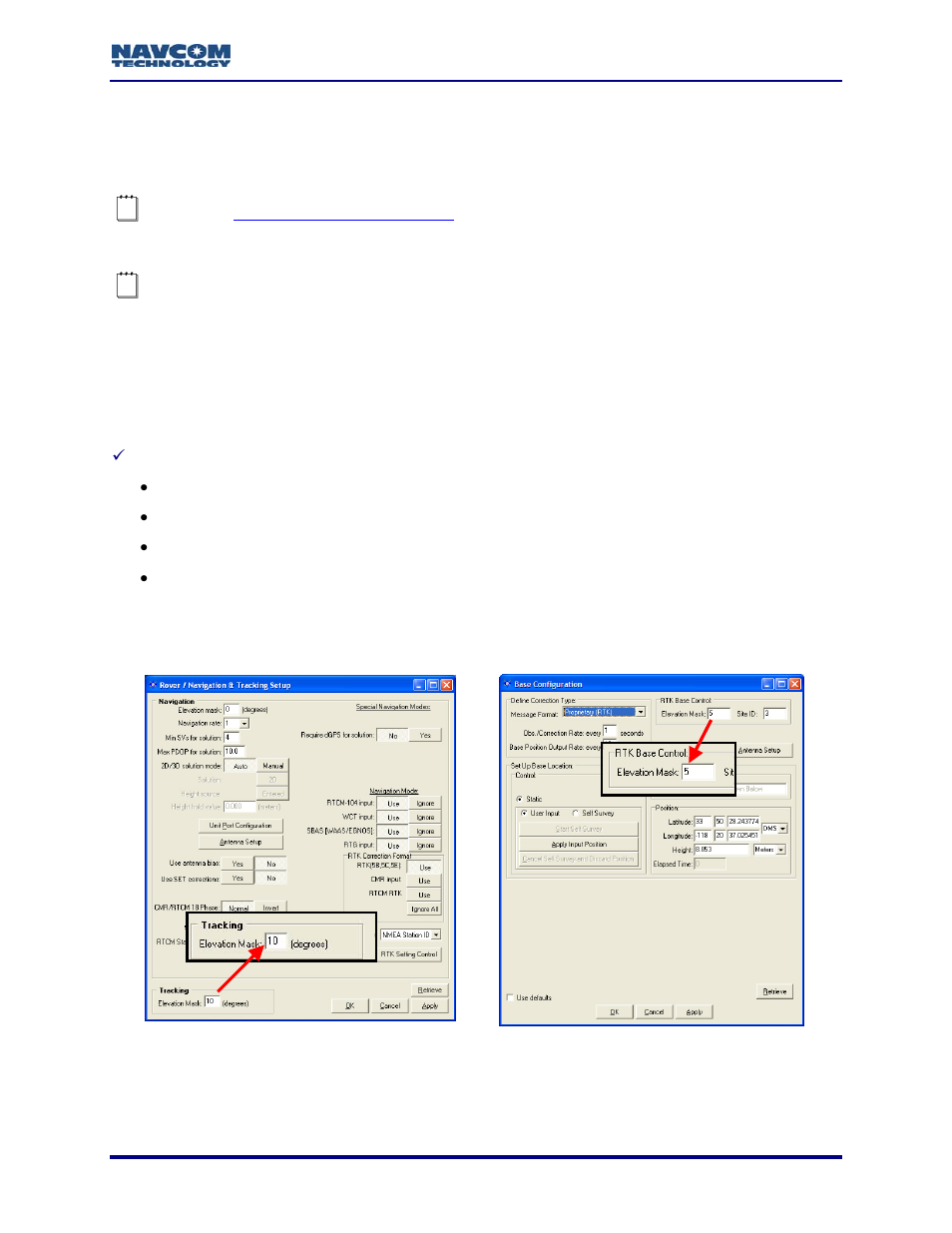 Chapter 3 base configuration window options, Chapter 3, Base configuration window options | Figure 8: elevation mask controls | NavCom StarUtil Rev.G User Manual | Page 25 / 134
