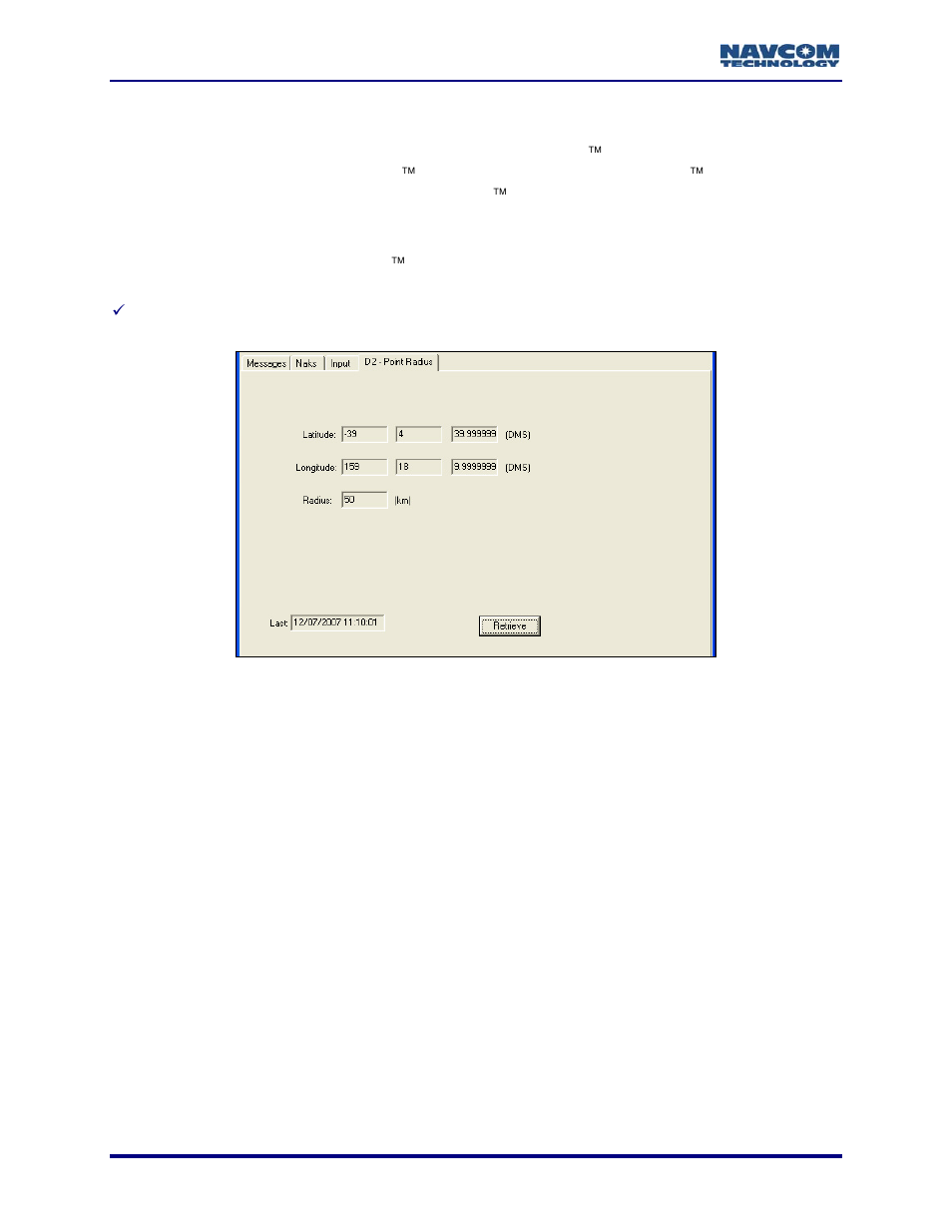 D2 – point radius, Figure 81: d2 – point radius | NavCom StarUtil Rev.G User Manual | Page 86 / 134