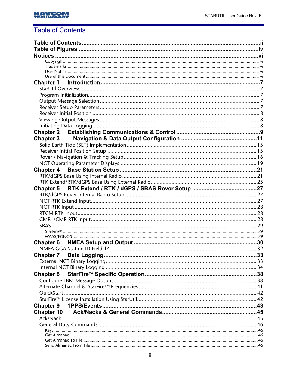 NavCom StarUtil Rev.E User Manual | Page 3 / 58