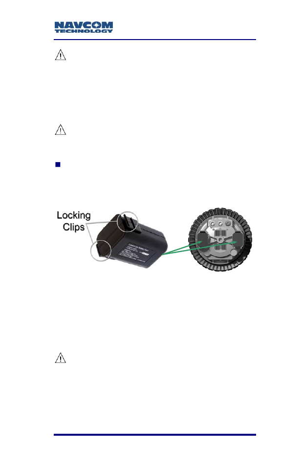 Figure 10: battery locking clips | NavCom SF-2040 Rev.C User Manual | Page 51 / 178