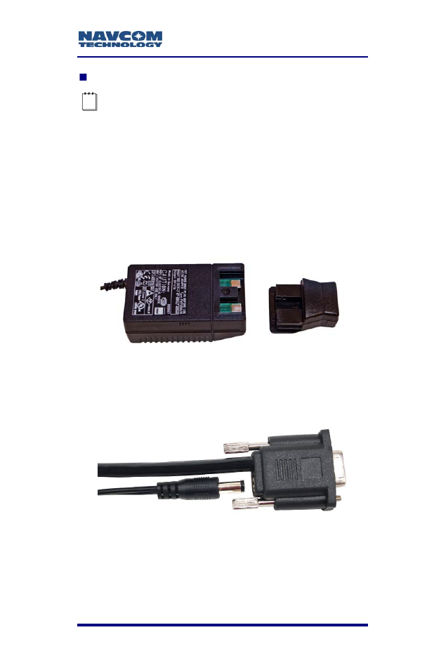 Figure 12: ac/dc adapter input plug, Figure 13: battery charger/charging cable | NavCom SF-2040 Rev.C User Manual | Page 59 / 178
