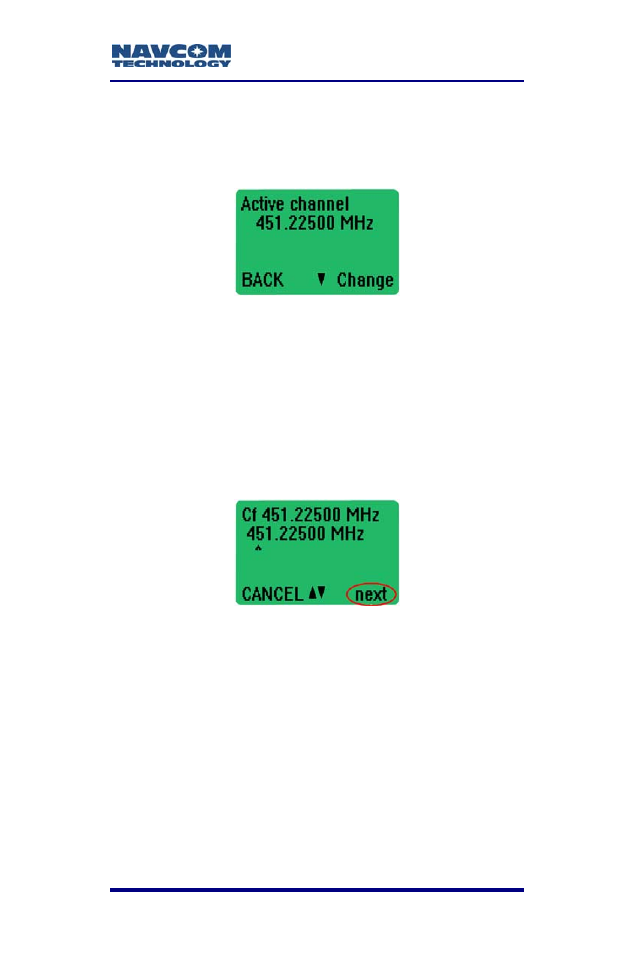 Figure 20: active channel, Figure 21: next digit | NavCom SF-2040 Rev.C User Manual | Page 69 / 178