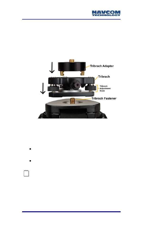 Figure 37: mounting tribrach & tribrach adapter | NavCom SF-2040 Rev.C User Manual | Page 80 / 178