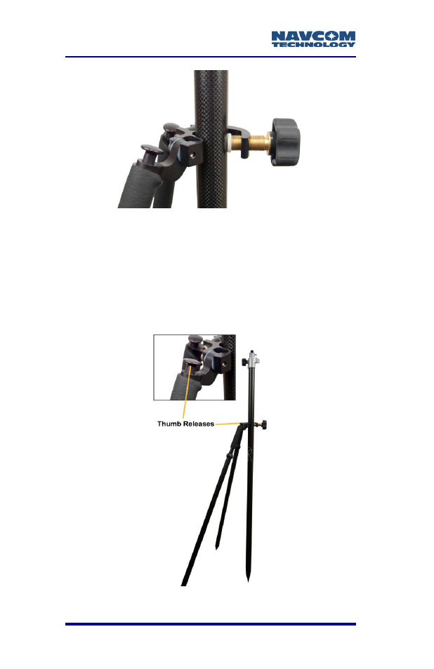 Figure 45: mounting the rover pole to the bipod, Figure 46: rover pole and bipod | NavCom SF-2040 Rev.C User Manual | Page 88 / 178