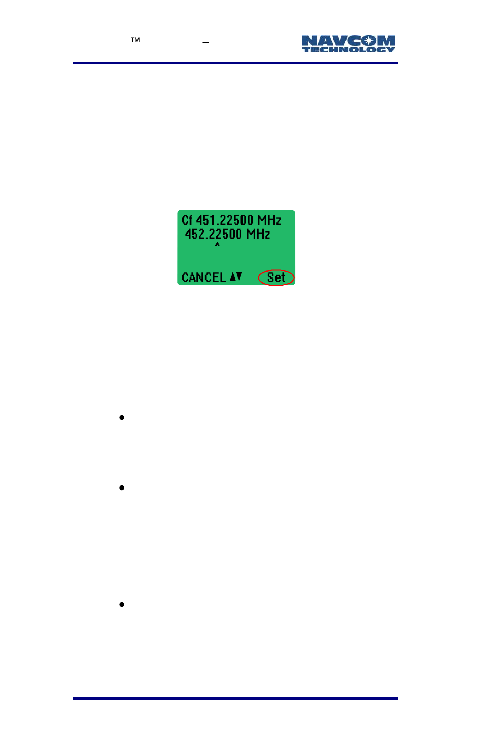Figure 68: set frequency | NavCom LAND-PAK Rev.E User Manual | Page 114 / 156