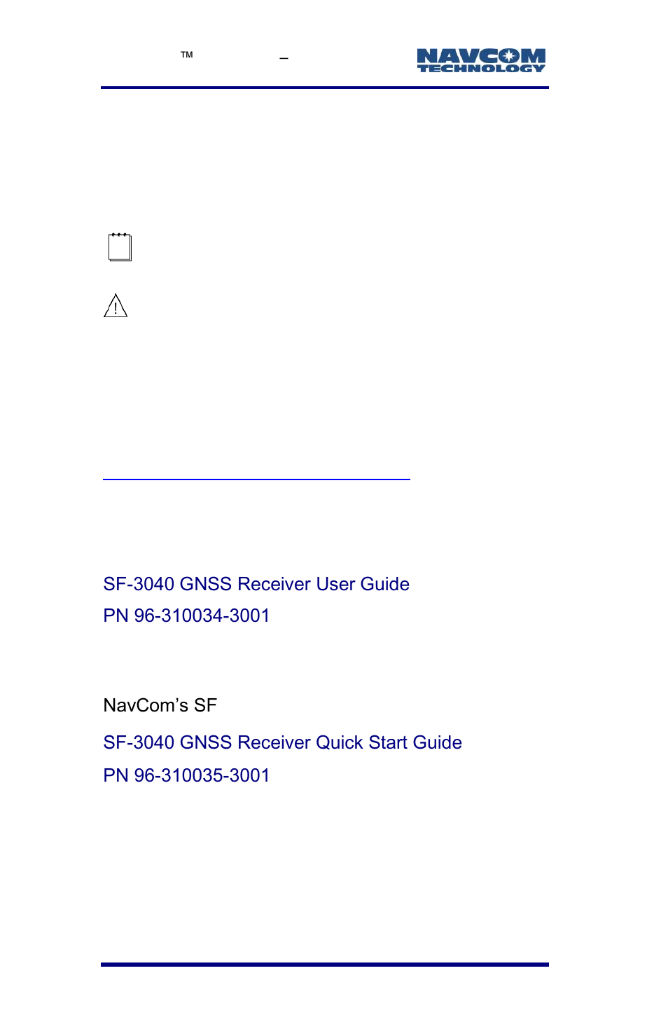 Use of this document | NavCom LAND-PAK Rev.E User Manual | Page 16 / 156