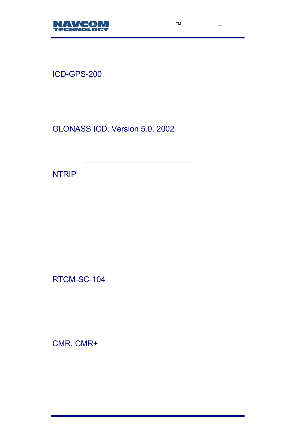Related standards | NavCom LAND-PAK Rev.E User Manual | Page 19 / 156