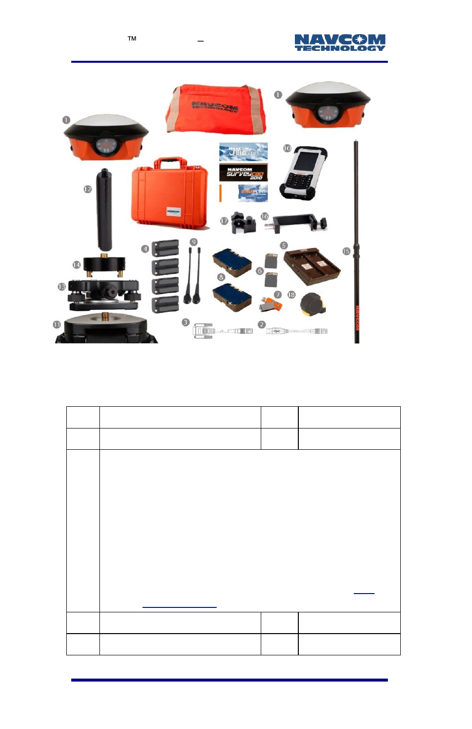 Figure 11: land-pak uhf survey system, Table 3: land-pak uhf survey system contents, Pn 92-310458-3001lf) | NavCom LAND-PAK Rev.E User Manual | Page 40 / 156