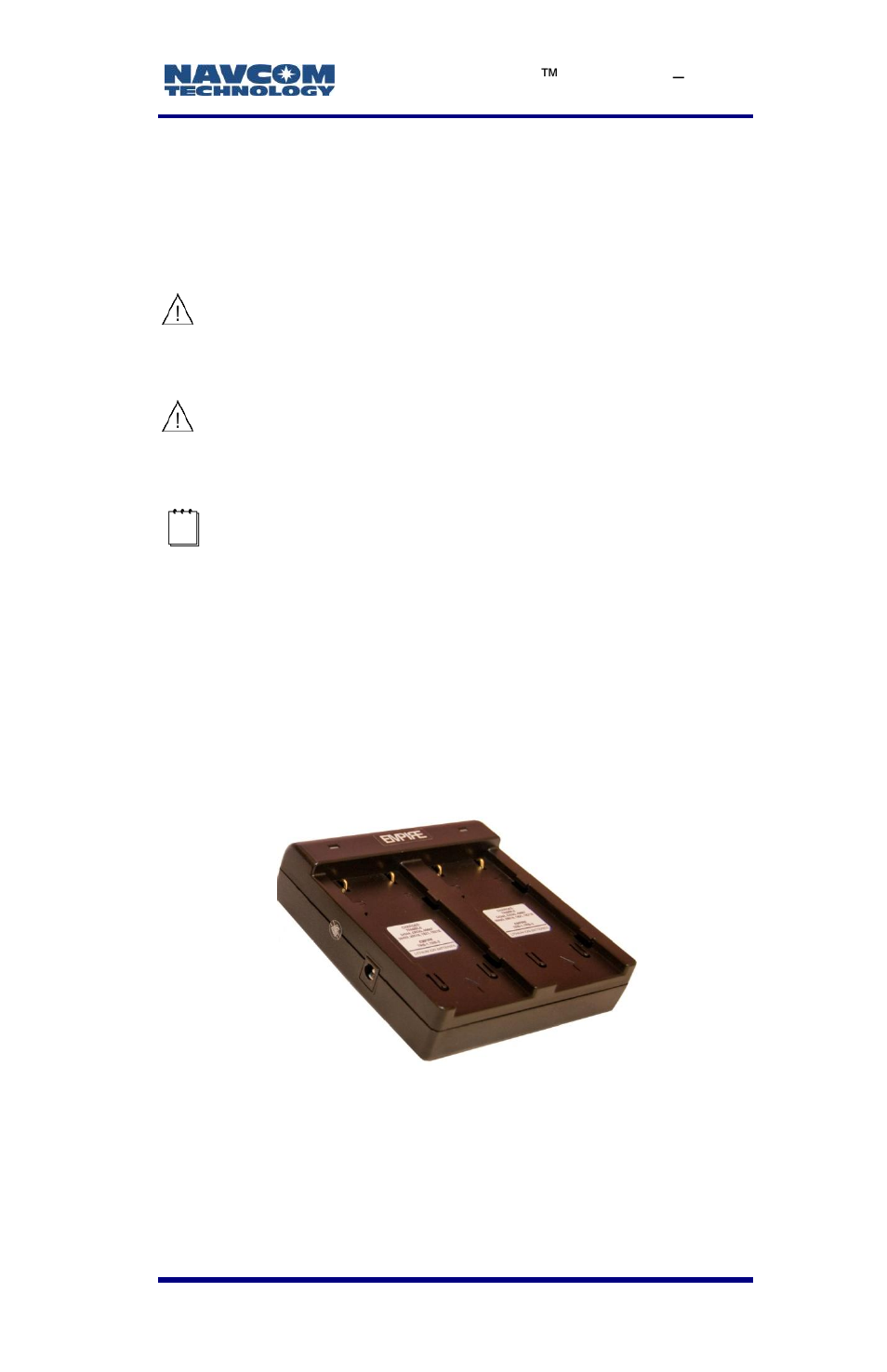 Chapter 3, Batteries, Sf-3040 gnss receiver battery packs | Figure 13: battery pack dual-bay charger | NavCom LAND-PAK Rev.E User Manual | Page 45 / 156