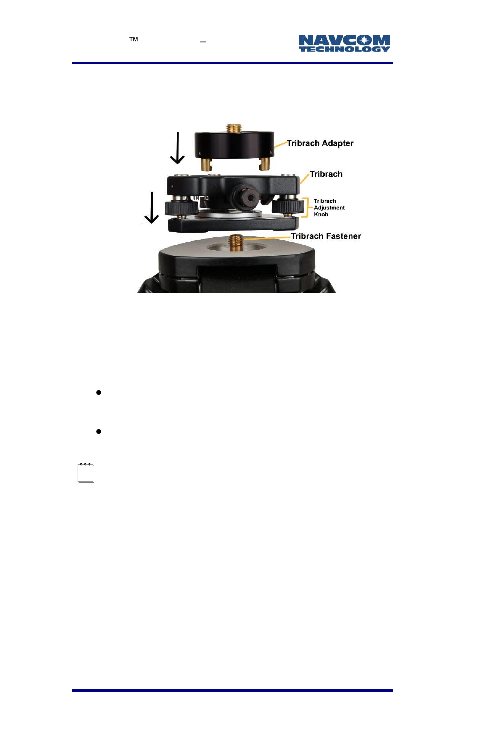 Figure 22: mounting tribrach & tribrach adapter | NavCom LAND-PAK Rev.E User Manual | Page 62 / 156