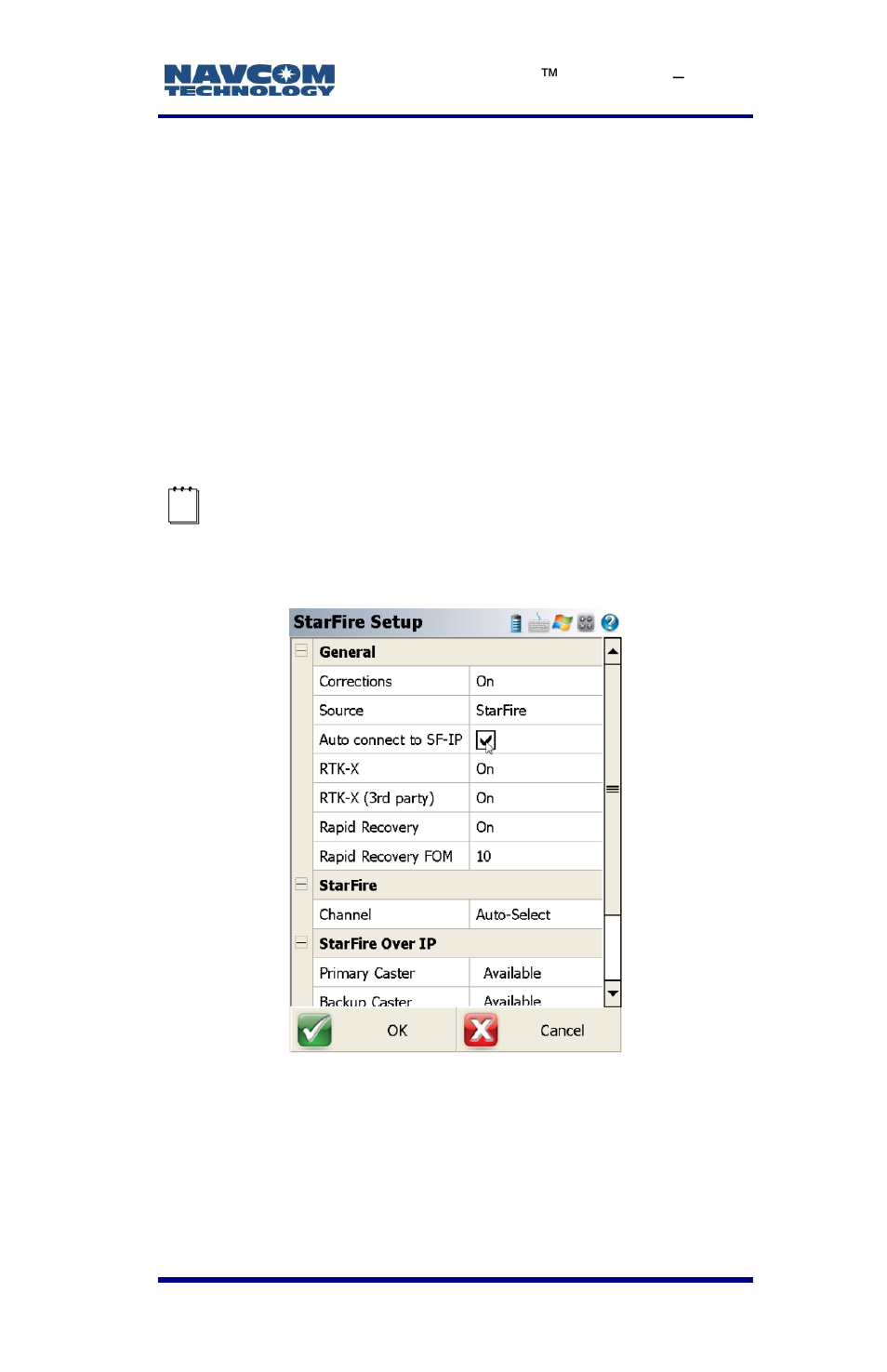 Auto connect to sfoip, Figure 52: starfire setup/auto connect to sf-ip | NavCom LAND-PAK Rev.E User Manual | Page 89 / 156